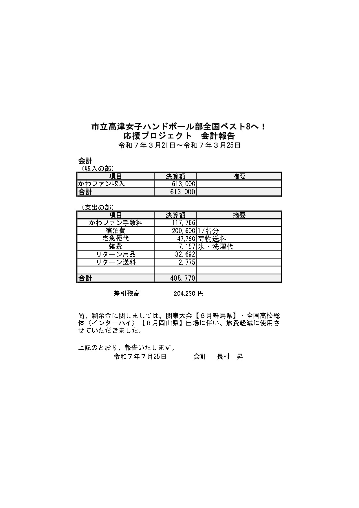 会計報告